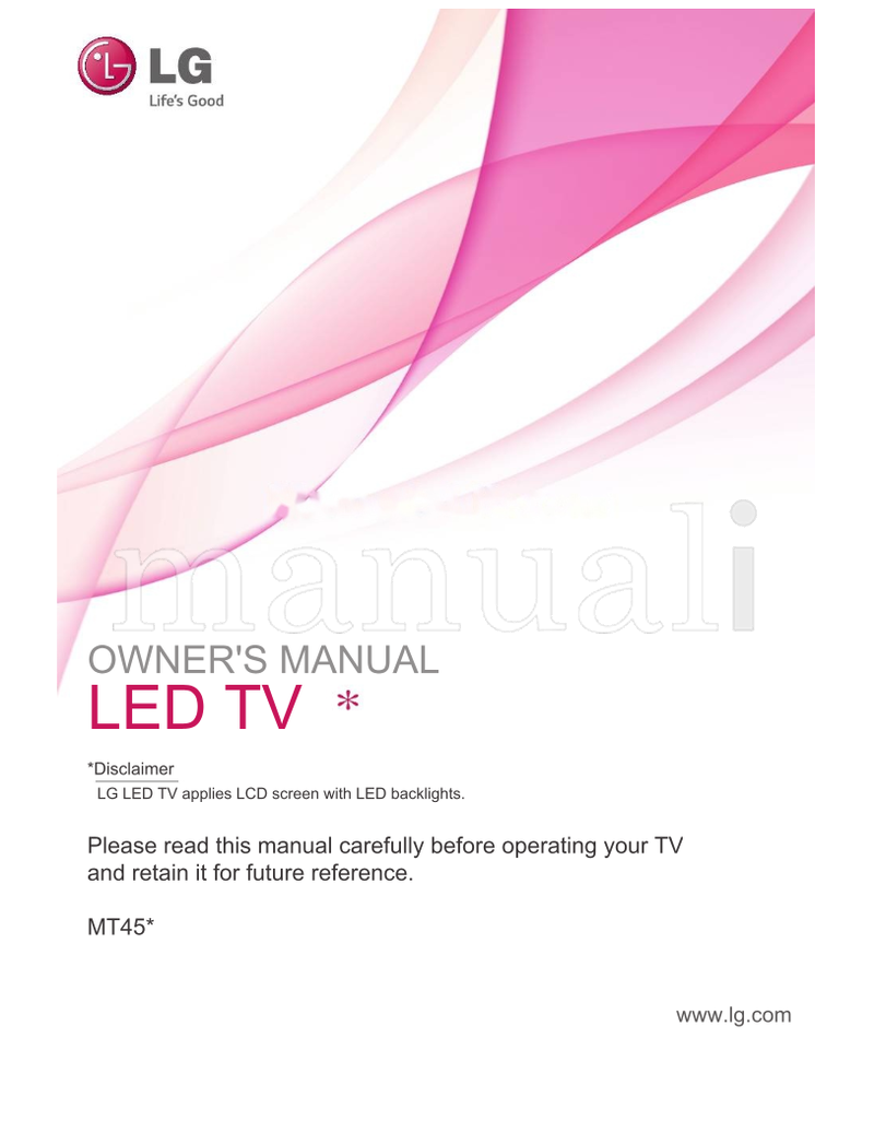 LG MT45* (33 pages) TV Operating Manual