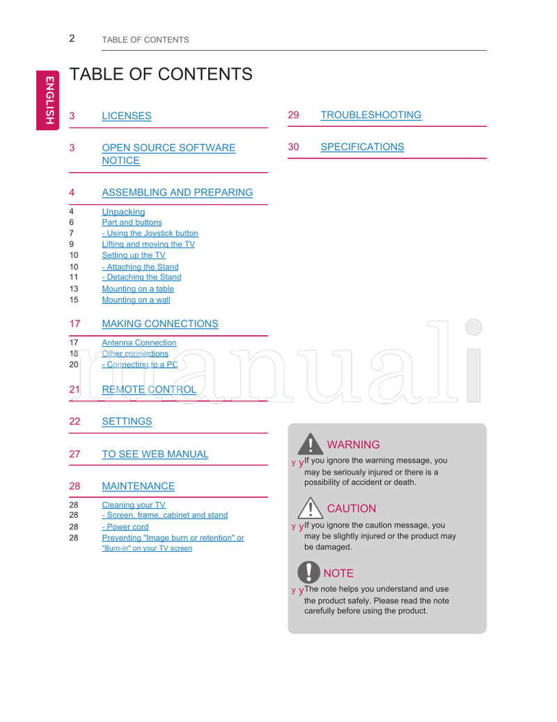 LG MT45* (33 pages) TV Operating Manual