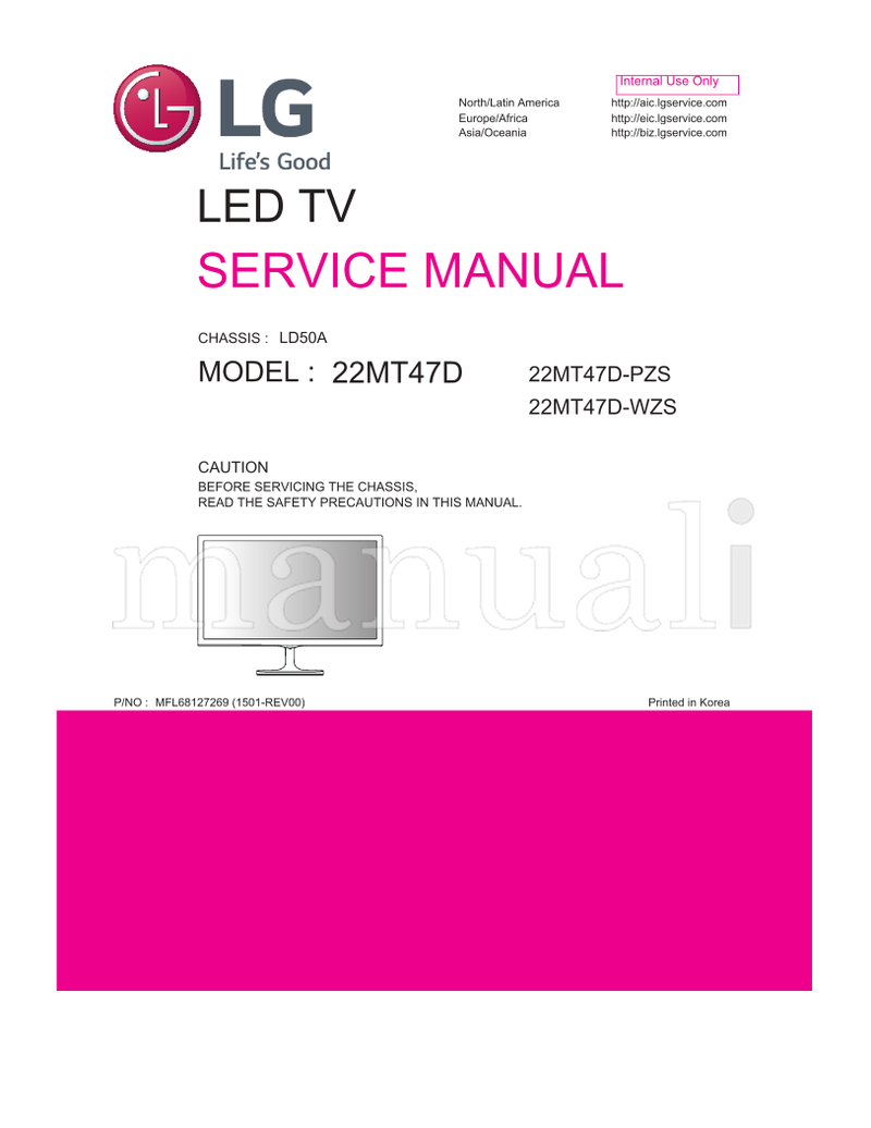 LG MFL68127269 LD50A 22MT47D 22MT47D-PZS 22MT47D-WZS (32 pages) TV Service Manual