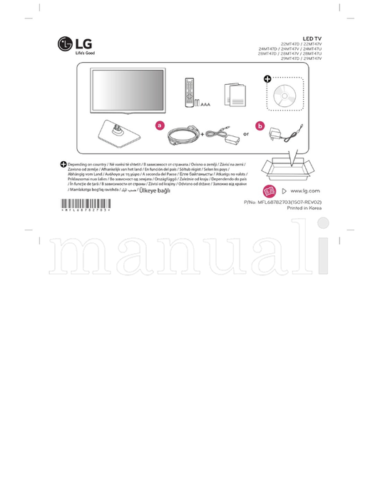 LG *MFL68782703* 24MT47D 24MT47V 24MT47U 28MT47D 28MT47V (52 pages) TV Operating Manual