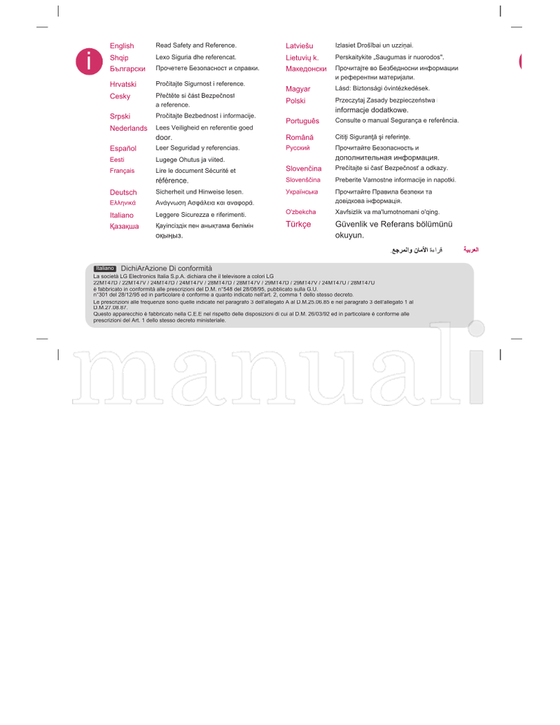LG *MFL68782703* 24MT47D 24MT47V 24MT47U 28MT47D 28MT47V (52 pages) TV Operating Manual
