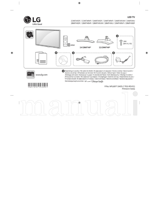 LG *MFL69713405* 22MT49DF 22MT49VF 24MT49DF 24MT49VF 24MT49VW (29 pages) TV Operating Manual