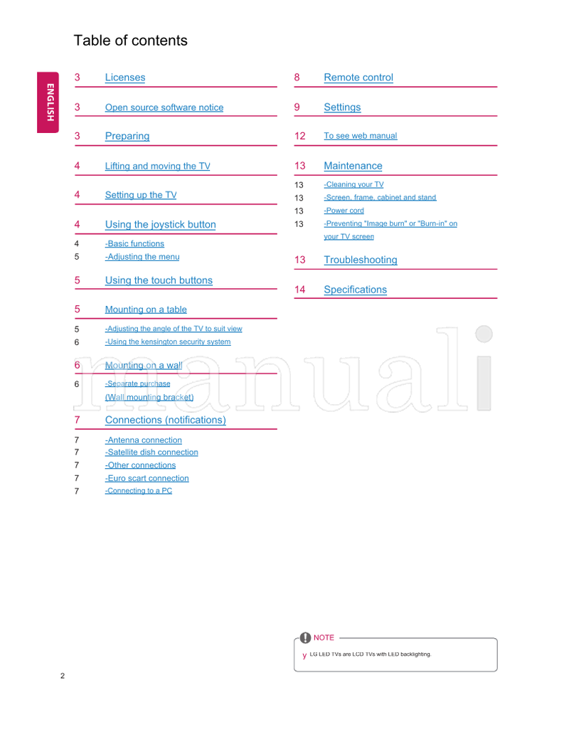 LG MT57* MT77* MT47* (16 pages) TV Operating Manual
