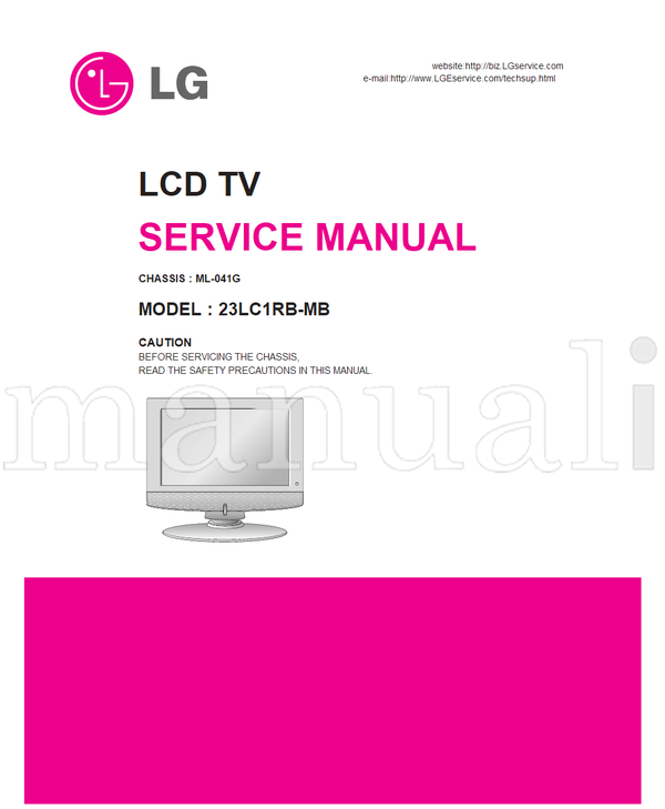 LG ML-041G 23LC1RB-MB (30 pages) TV Service Manual
