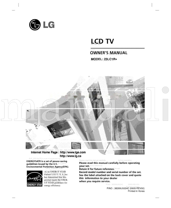 LG 23LCi 38289U0024C (36 pages) TV Operating Manual
