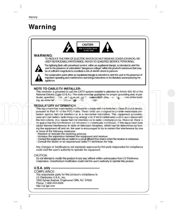 LG 23LCi 38289U0024C (36 pages) TV Operating Manual