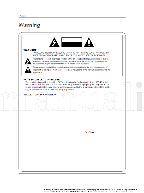 LG 23LC1R 38289U0024A (18 pages) TV Operating Manual