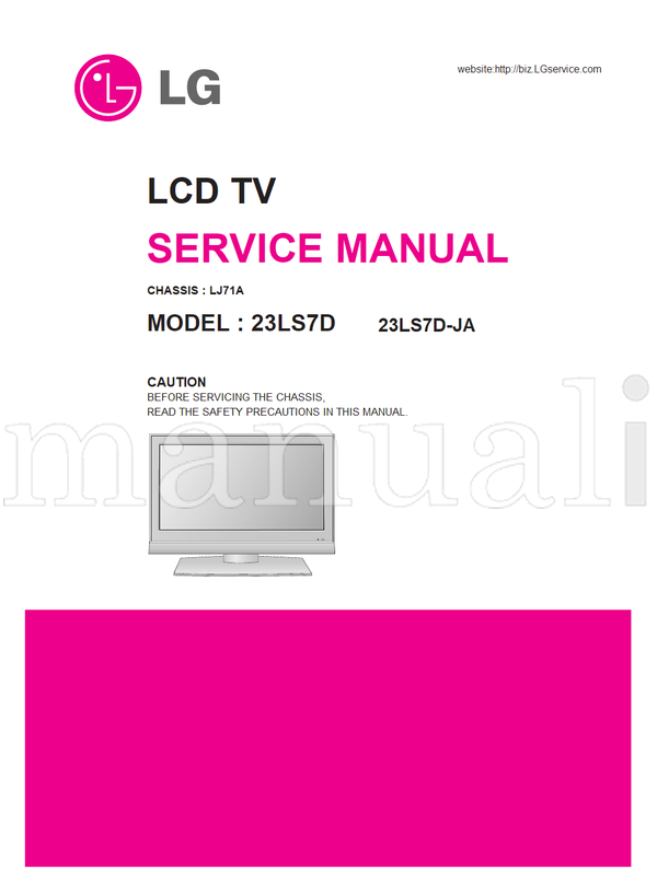 LG LJ71A 23LS7D 23LS7D-JA (45 pages) TV Service Manual