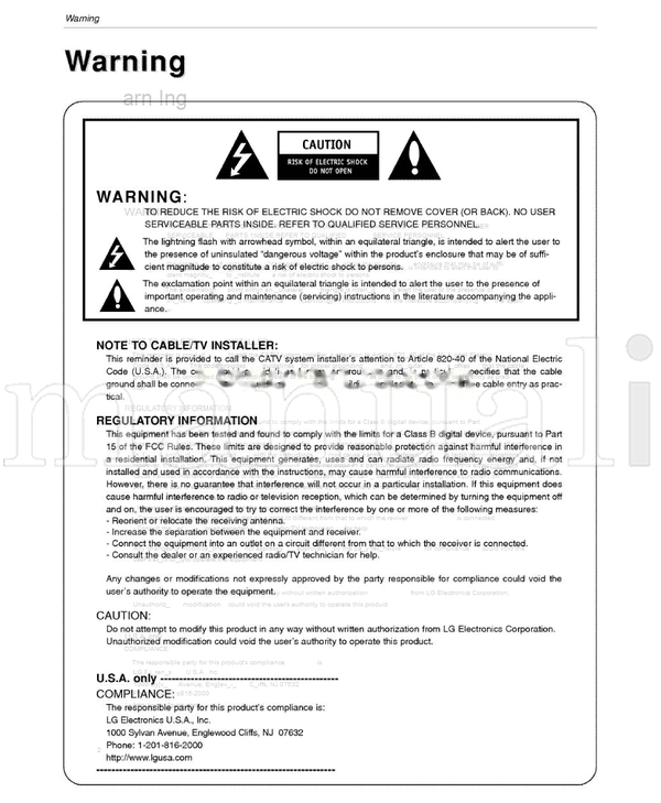 LG 23LX1R (33 pages) TV Operating Manual