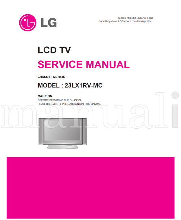 LG ML-041D 23LX1RV-MC (36 pages) TV Service Manual