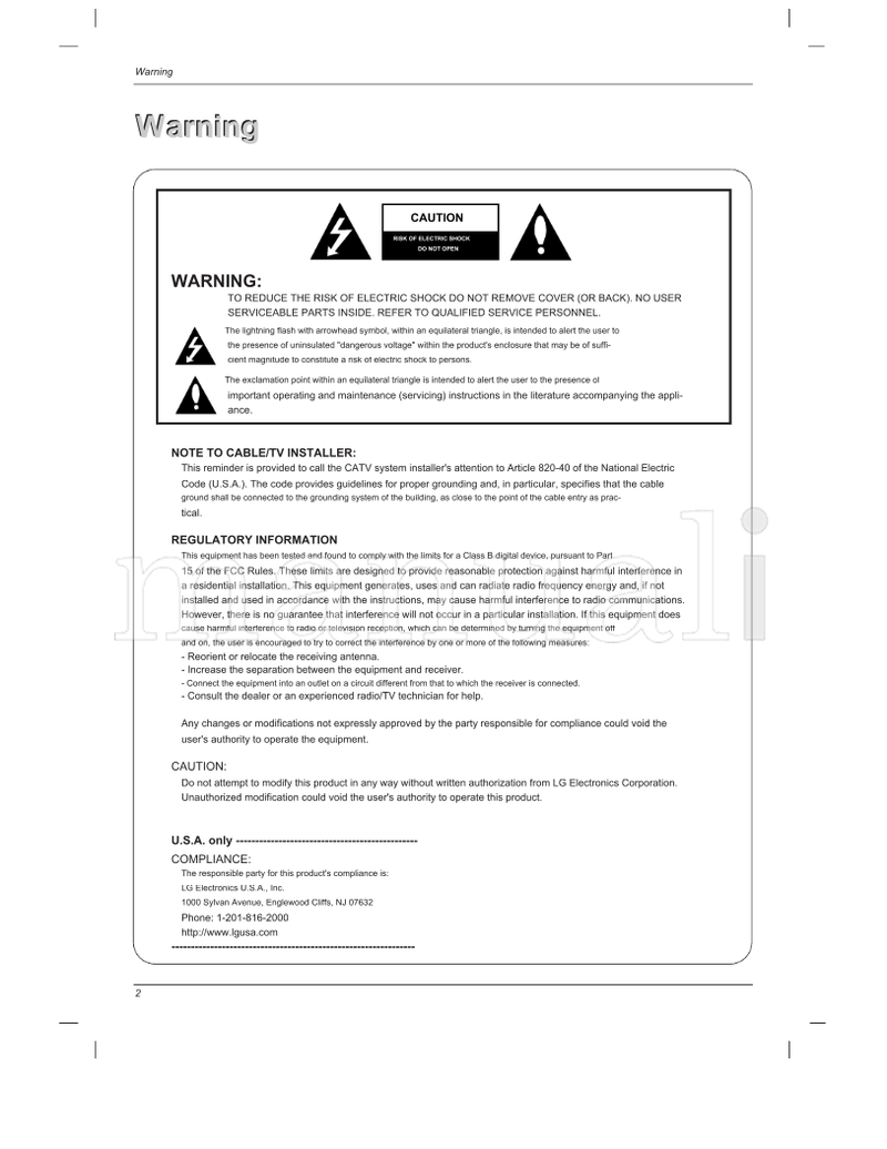 LG 23LX2R 3828TUL321C (33 pages) TV Operating Manual