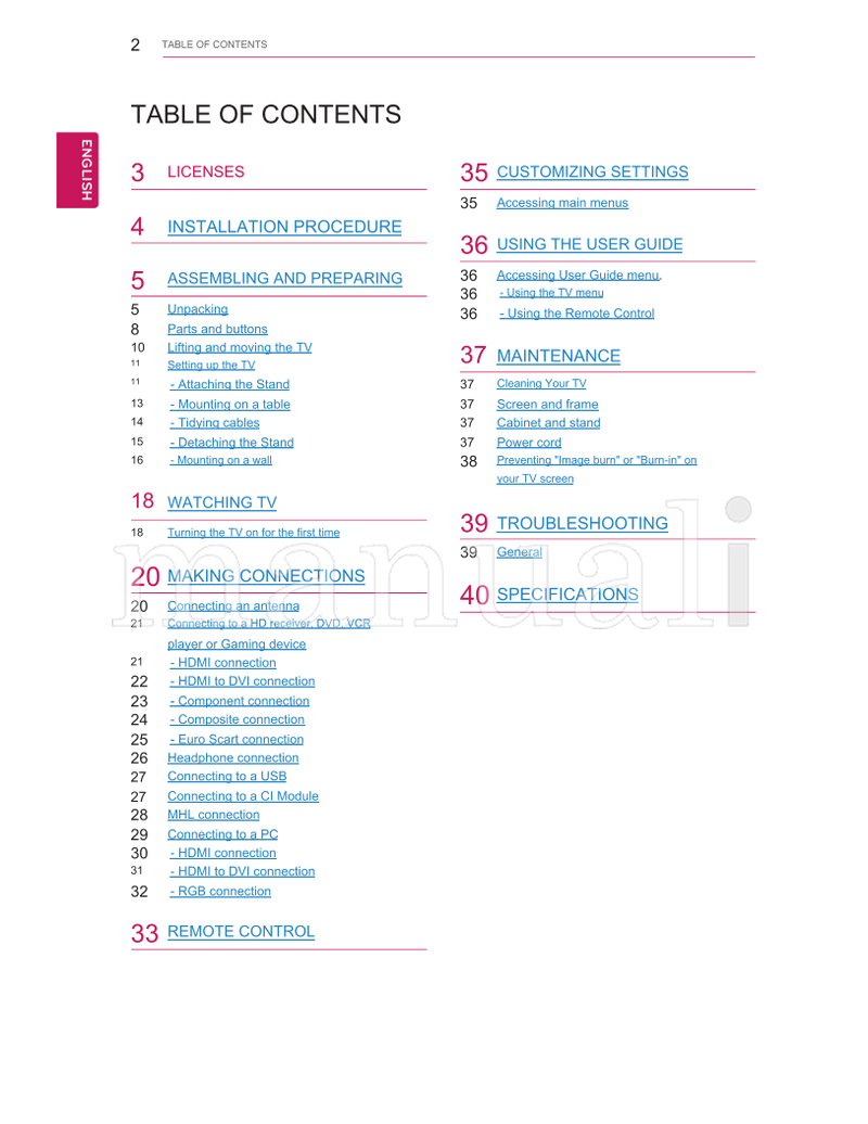 LG 23MA73D 27MA73D (44 pages) TV Operating Manual