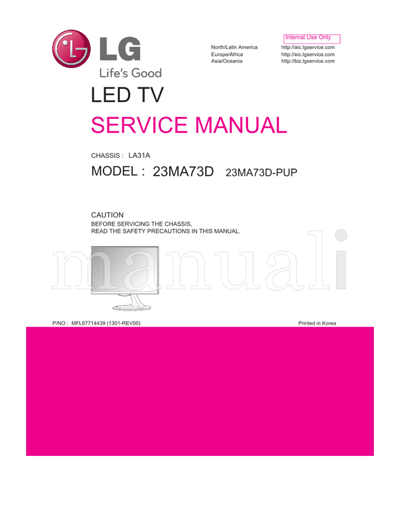 LG MFL67714439 LA31A 23MA73D 23MA73D-PUP (32 pages) TV Service Manual