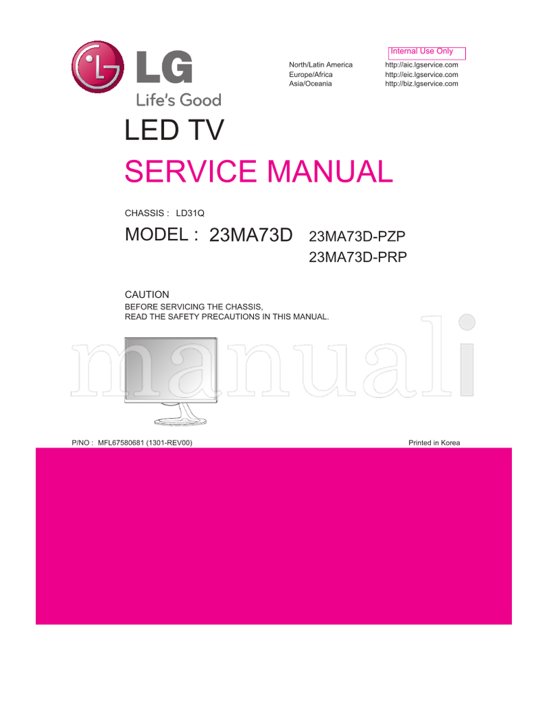 LG MFL67580681 LD31Q 23MA73D 23MA73D-PZP 23MA73D-PRP (37 pages) TV Service Manual