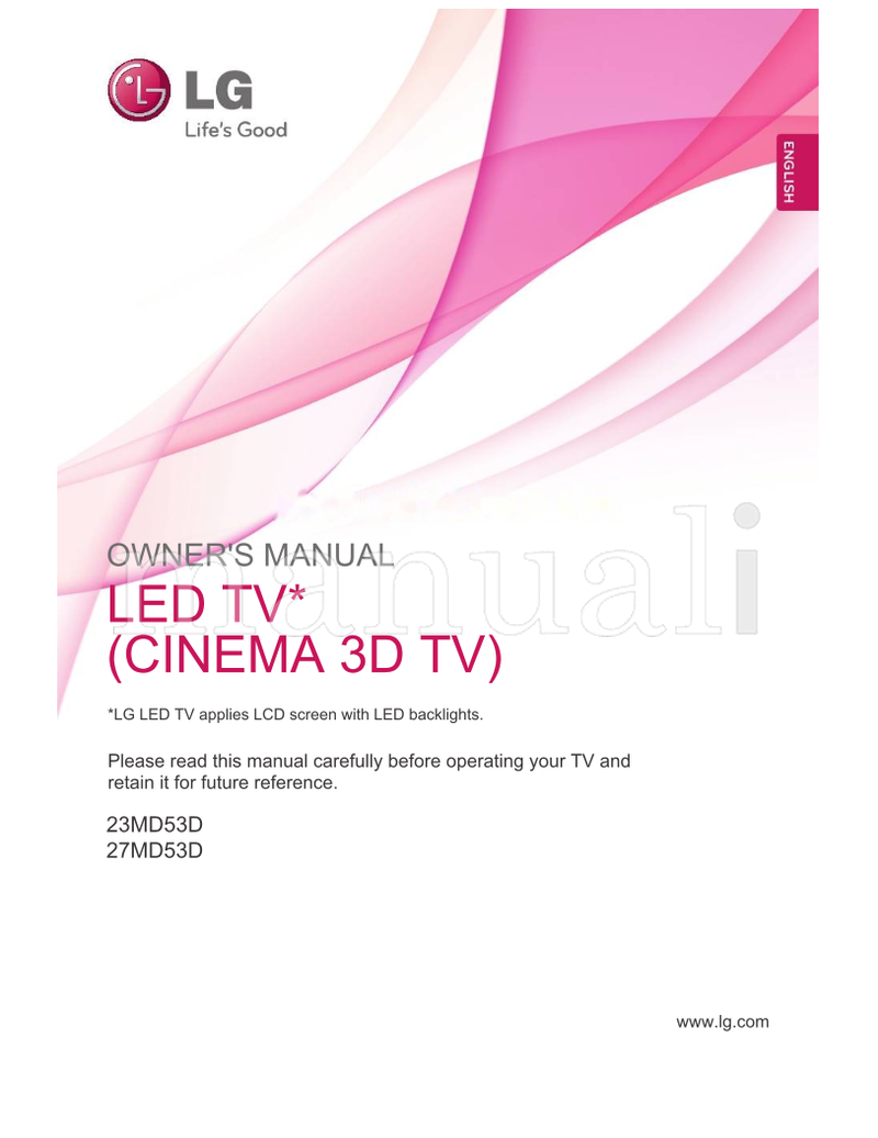 LG 23MD53D 27MD53D (51 pages) TV Operating Manual