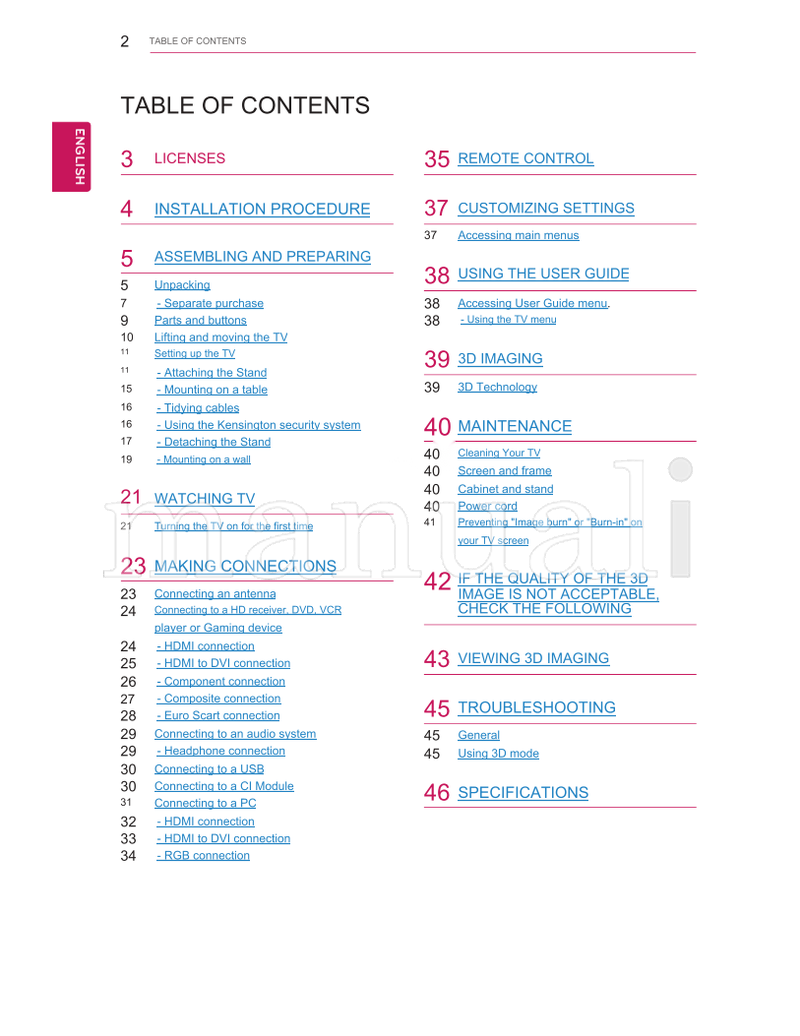 LG 23MD53D 27MD53D (51 pages) TV Operating Manual
