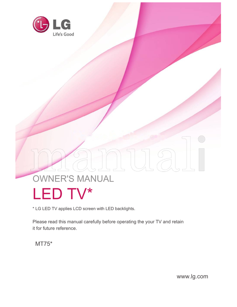 LG MT75* (29 pages) TV Operating Manual