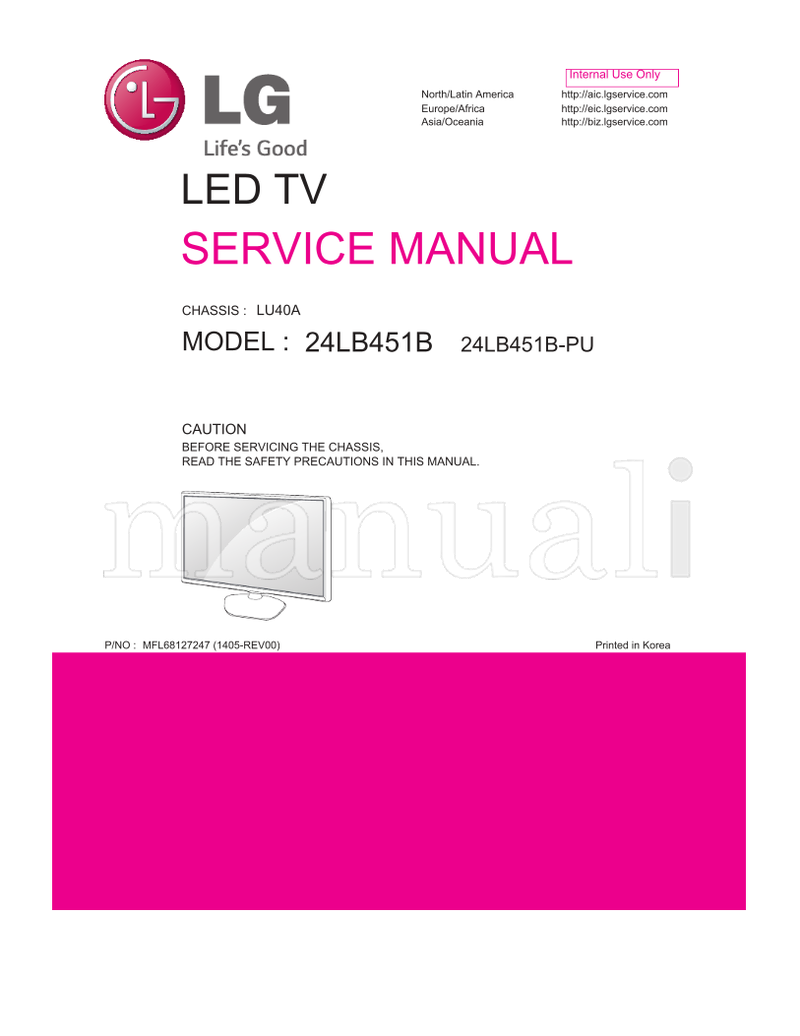 LG MFL68127247 LU40A 24LB451B 24LB451B-PU (28 pages) TV Service Manual