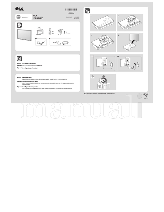 LG *MFL70524102* 24LM500S 24LM520S 28LM520S (42 pages) TV Operating Manual