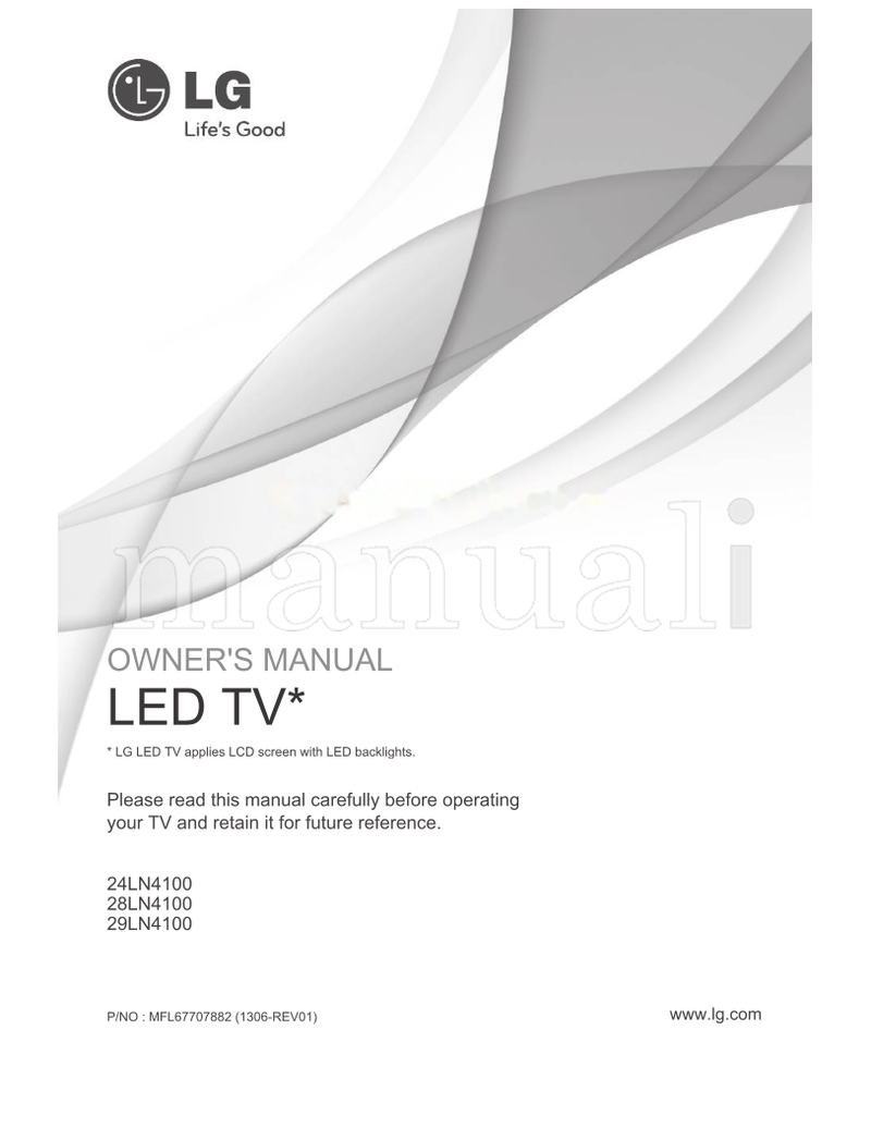 LG 24LN4100 28LN4100 29LN4100 MFL67707882 (52 pages) TV Operating Manual
