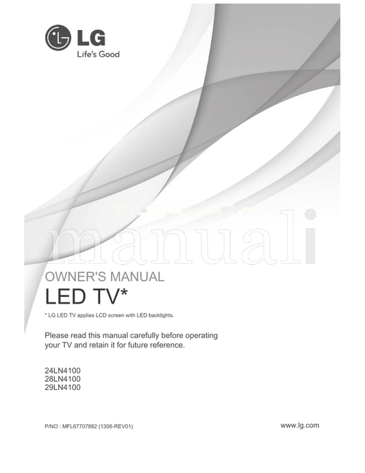 LG 24LN4100 28LN4100 29LN4100 MFL67707882 (52 pages) TV Operating Manual