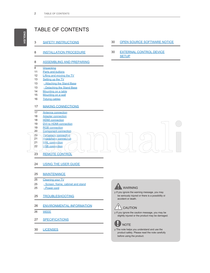 LG LN45** MFL67605616 (32 pages) TV Operating Manual