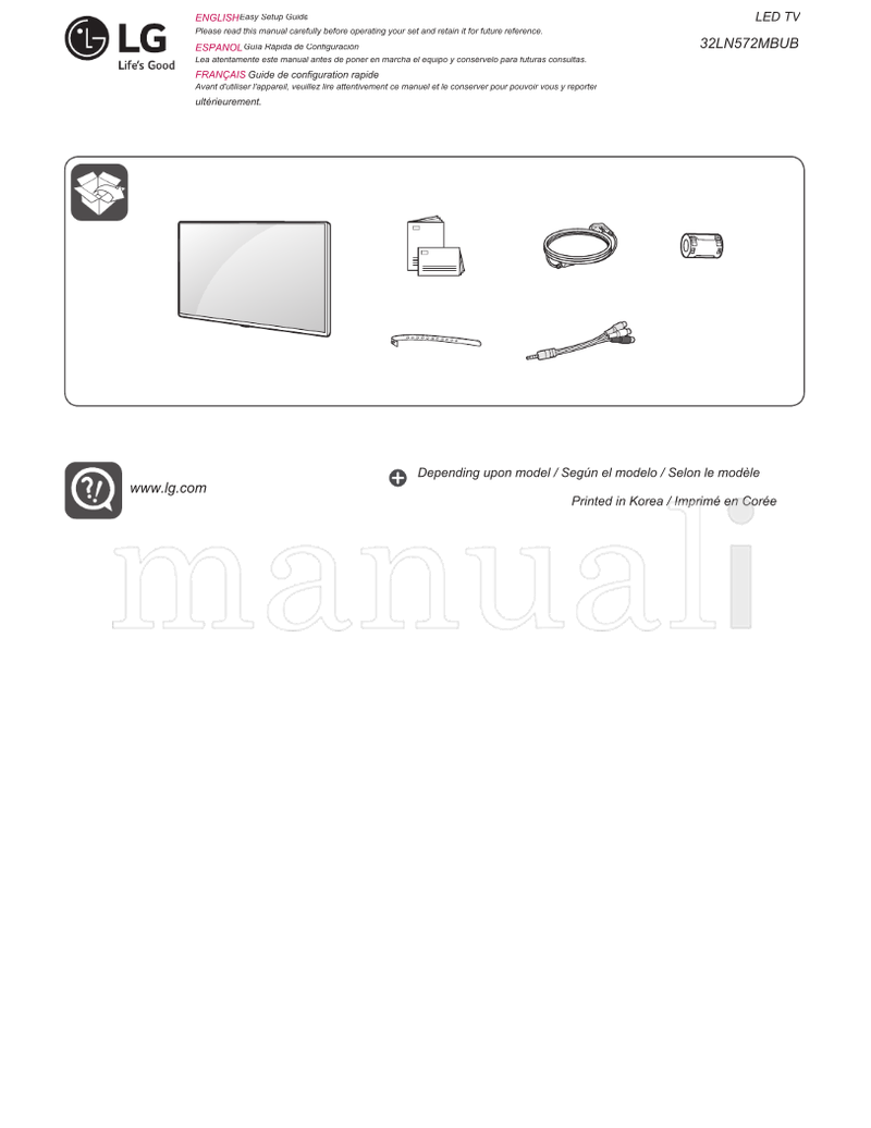 LG 32LN572MBUB (48 pages) TV Operating Manual