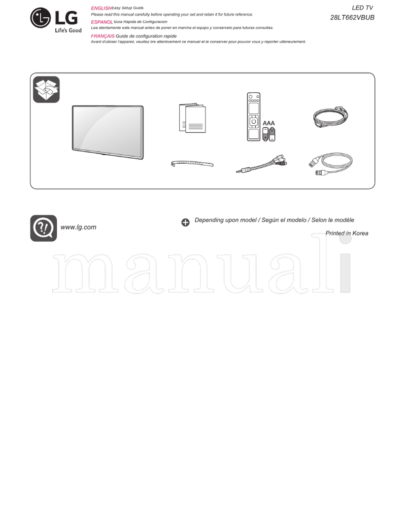 LG 28LT662VBUB (45 pages) TV Operating Manual