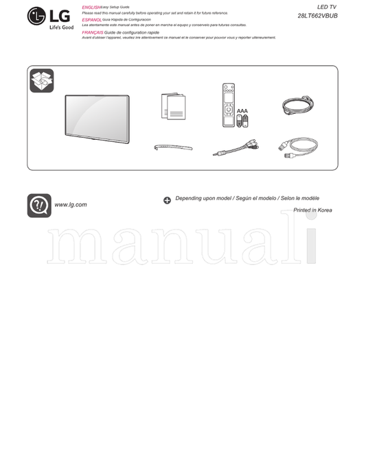 LG 28LT662VBUB (45 pages) TV Operating Manual