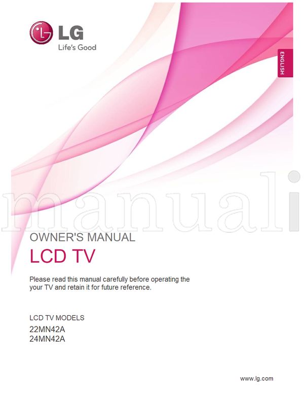 LG 22MN42A 24MN42A (50 pages) TV Operating Manual