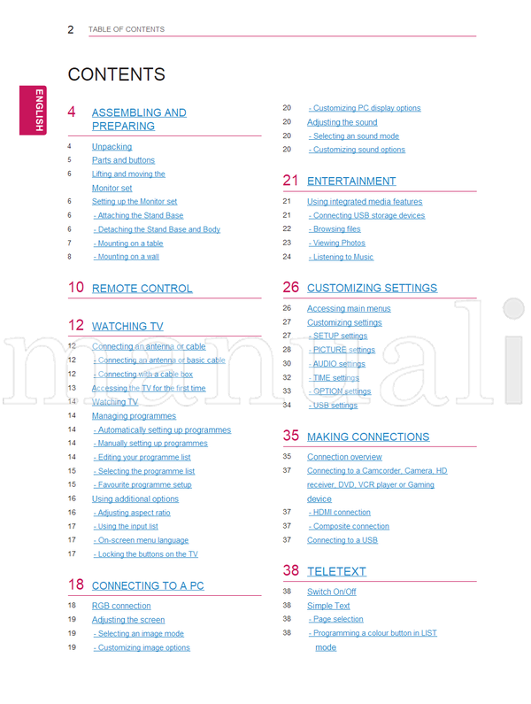 LG 22MN42A 24MN42A (50 pages) TV Operating Manual