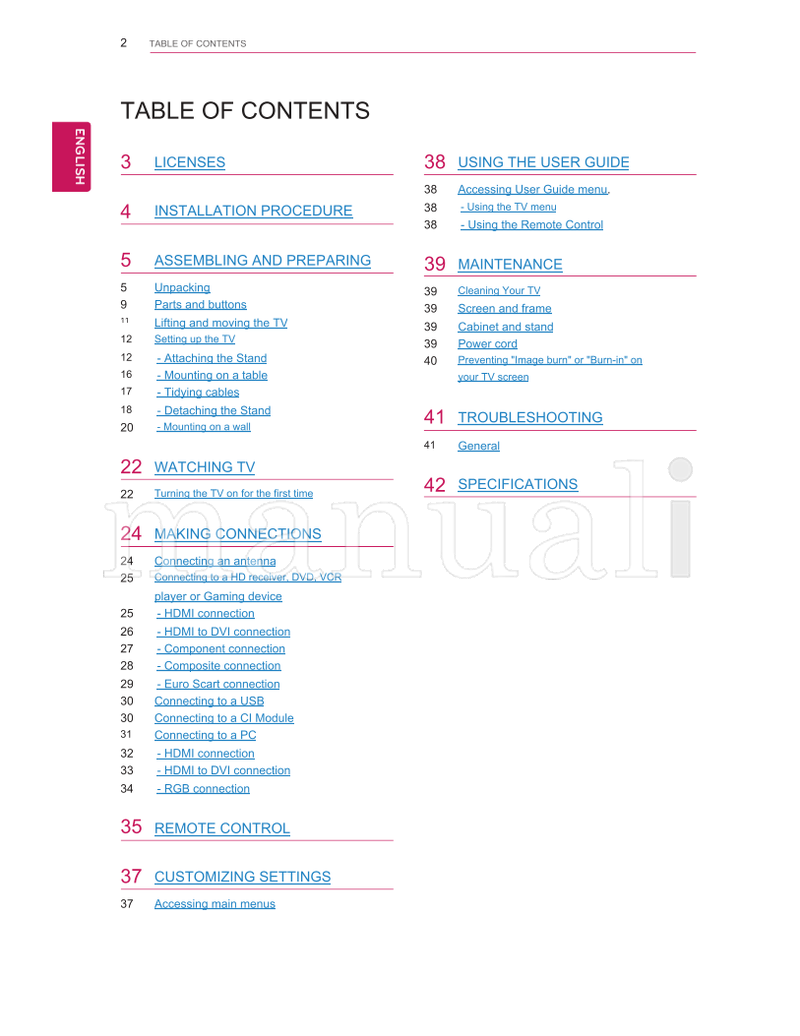 LG 22MN43D 24MN43D 27MA43D (48 pages) TV Operating Manual