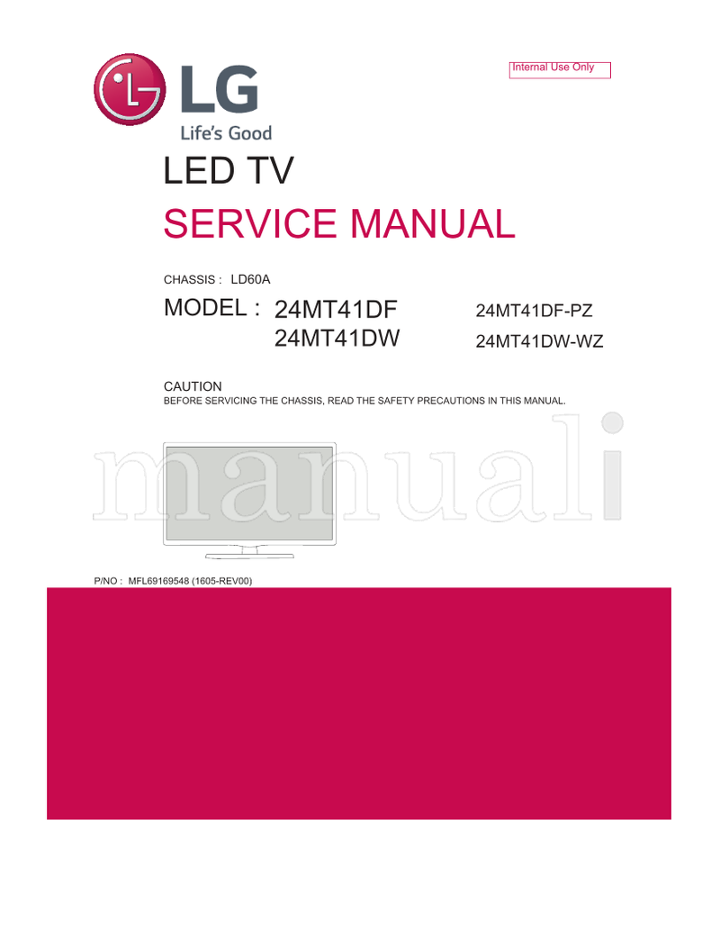 LG MFL69169548 LD60A 24MT41DF 24MT41DW 24MT41DF-PZ 24MT41DW-WZ (22 pages) TV Service Manual