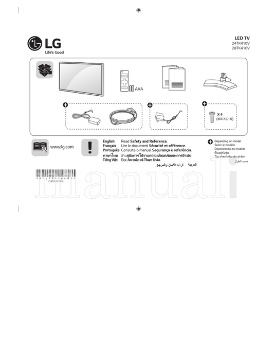 LG *MFL70446401* 24TK410V 28TK410V (24 pages) TV Operating Manual