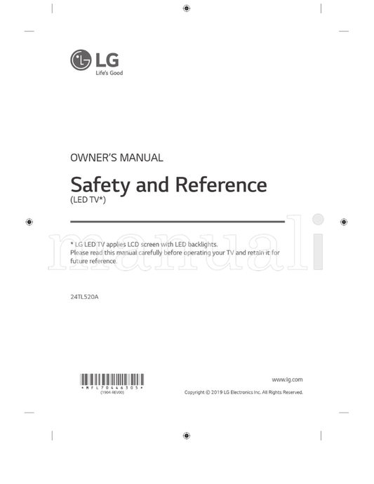 LG 24TL520A *MFL70446305* (32 pages) TV Operating Manual