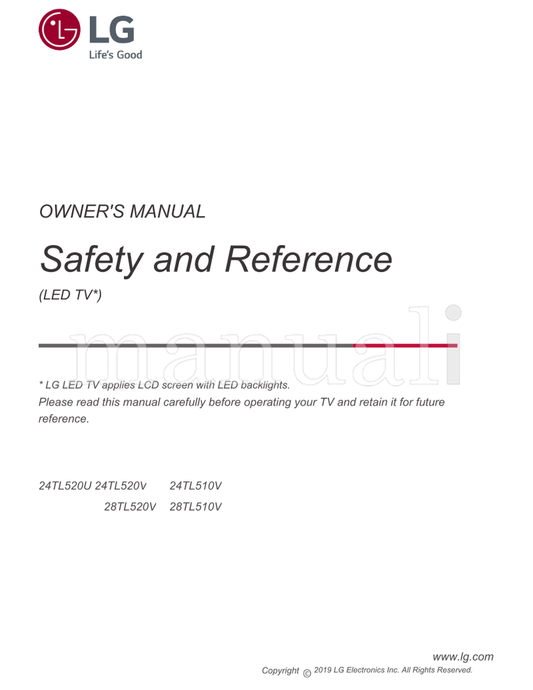 LG 24TL520U 24TL520V 28TL520V 24TL510V 28TL510V (22 pages) TV Operating Manual