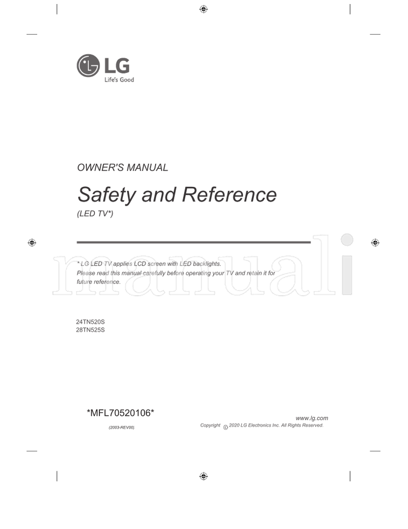 LG 24TN520S 28TN525S *MFL70520106* (20 pages) TV Operating Manual