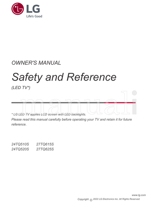 LG 24TQ510S 27TQ615S 24TQ520S 27TQ625S (19 pages) TV Operating Manual