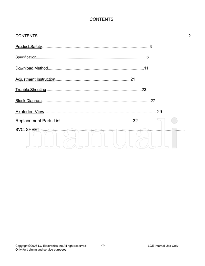 LG LD84A 26LG3000 26LG3000-ZA (84 pages) TV Service Manual