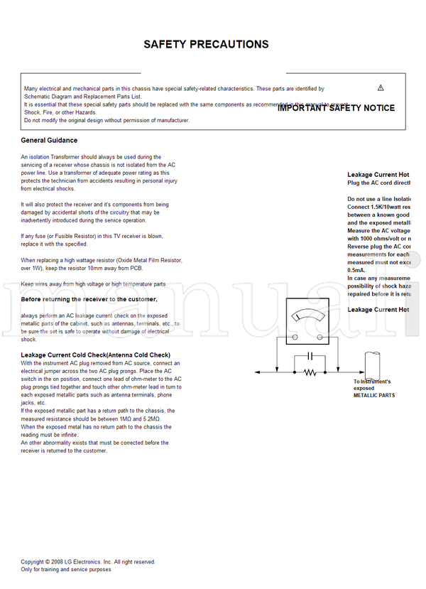 LG LB81A 26LG30D 26LG30D-AA (32 pages) TV Service Manual