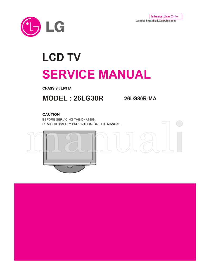 LG LP81A 26LG30R 26LG30R-MA (20 pages) TV Service Manual