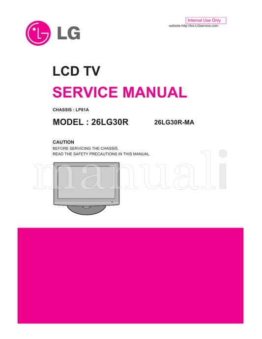 LG LP81A 26LG30R 26LG30R-MA (20 pages) TV Service Manual