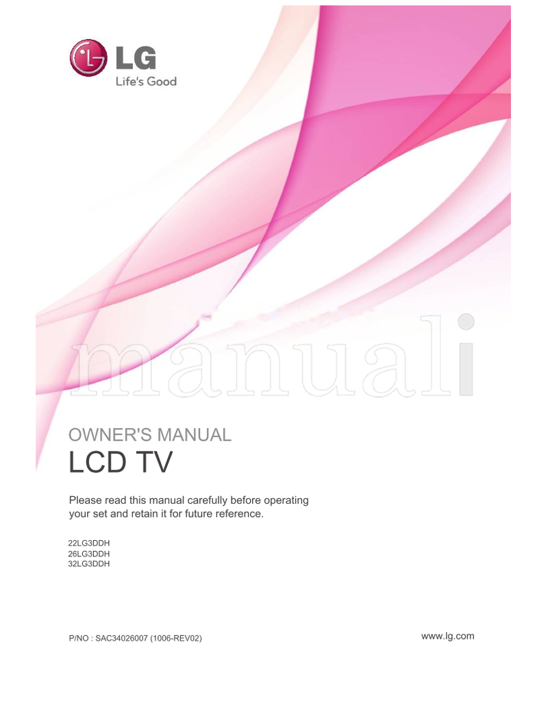 LG 22LG3DDH 26LG3DDH 32LG3DDH (93 pages) TV Operating Manual