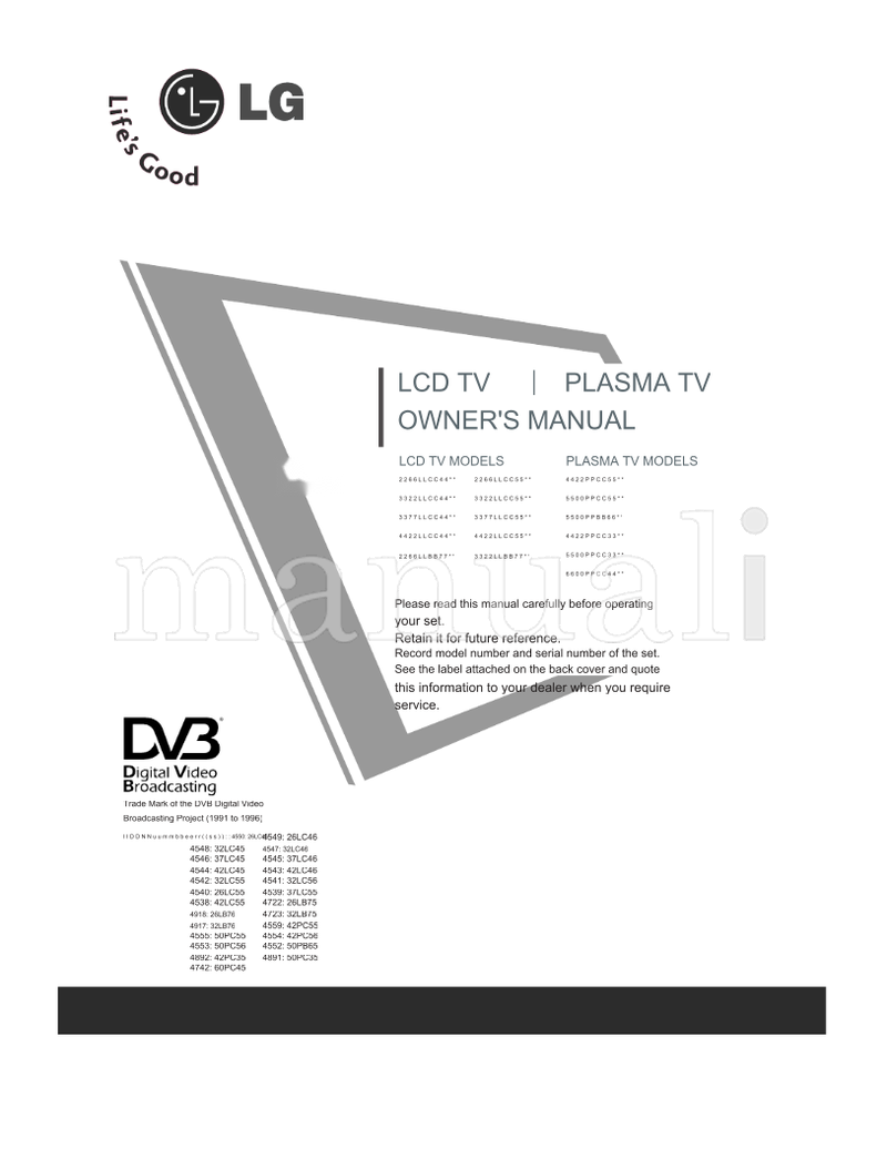 LG 26LC45 26LC46 32LC45 32LC46 37LC45 37LC46 42LC45 42LC46 (120 pages) TV Operating Manual