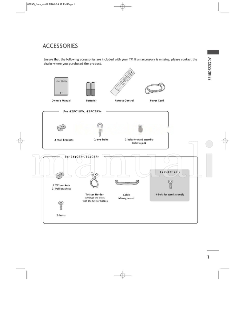 LG 26LC2R 42PC1RV 32LC2R 42PC3RV (87 pages) TV Operating Manual