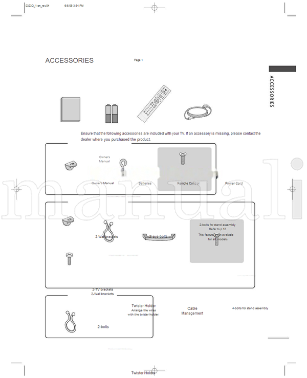LG 0323G1-enrev06 26LC2R-TJ 32LC2R-TJ 26LC2R 42PC1RV 32LC2R (88 pages) TV Operating Manual