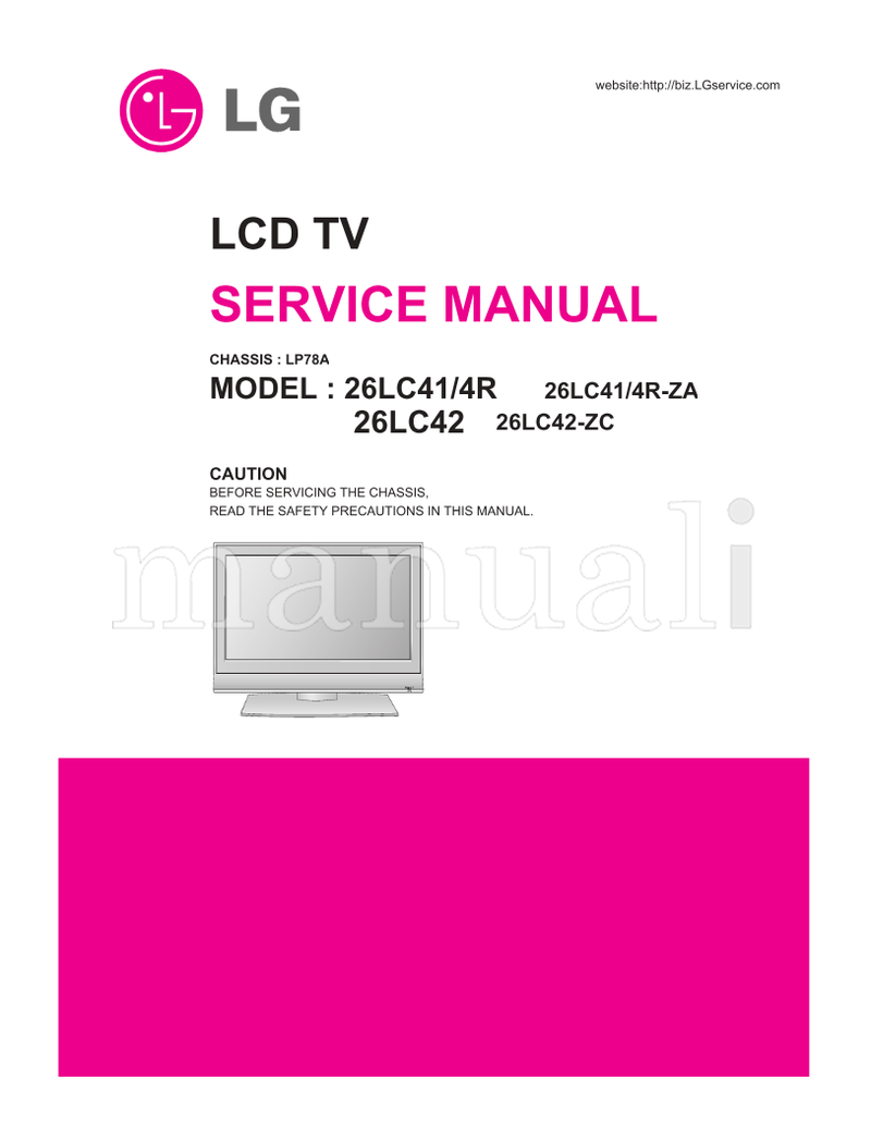 LG LP78A 26LC41 26LC42 26LC42-ZC (30 pages) TV Service Manual