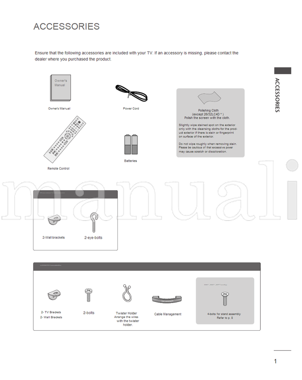 LG 26LC4D 42PC5D 32LC4D 50PC5D 37LC4D 42PC5D1 42LC4D 50PC5D1 (108 pages) TV Operating Manual