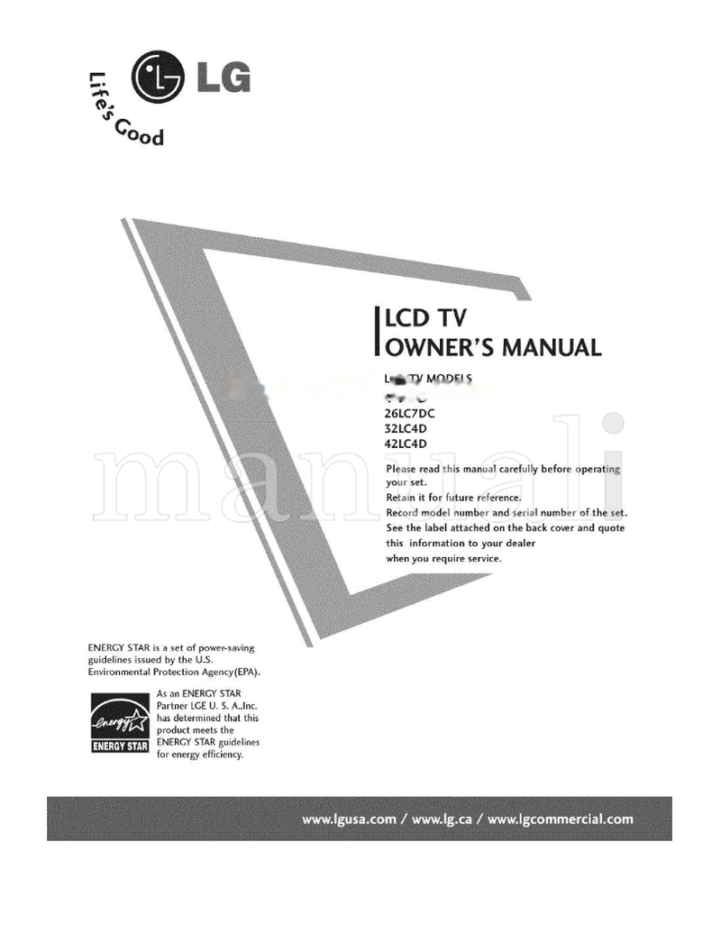 LG 26LC7D 26LC7DC 32LC4D 42LC4D (89 pages) TV Operating Manual