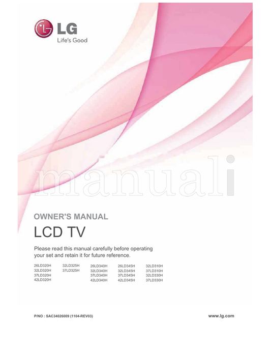 LG 26LD320H 32LD325H 32LD320H 37LD325H 37LD320H 42LD320H (129 pages) TV Operating Manual